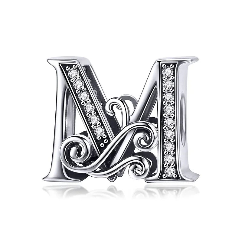 Elegance Vintage Letter M Charm