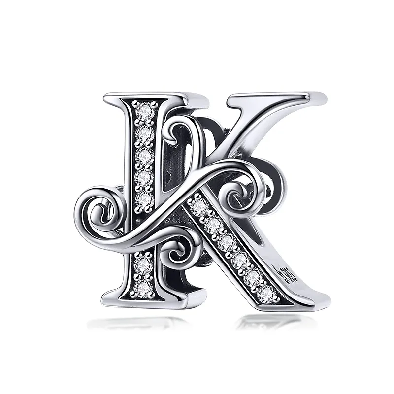 Elegance Vintage Letter K Charm