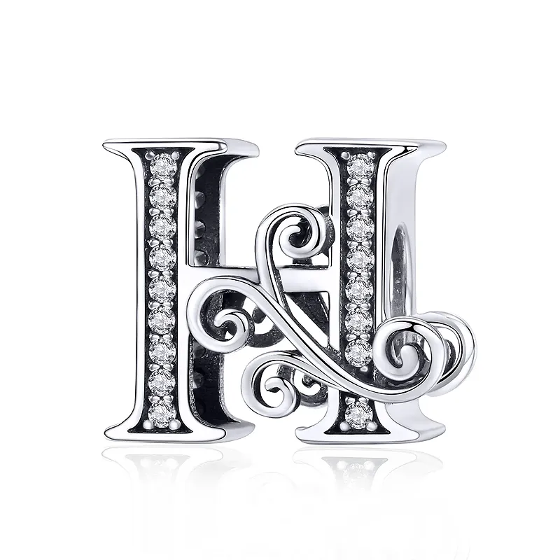 Elegance Vintage Letter H Charm