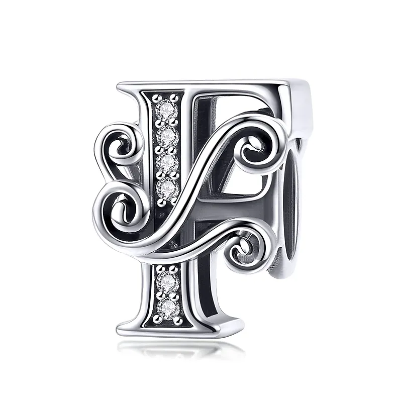 Elegance Vintage Letter F Charm