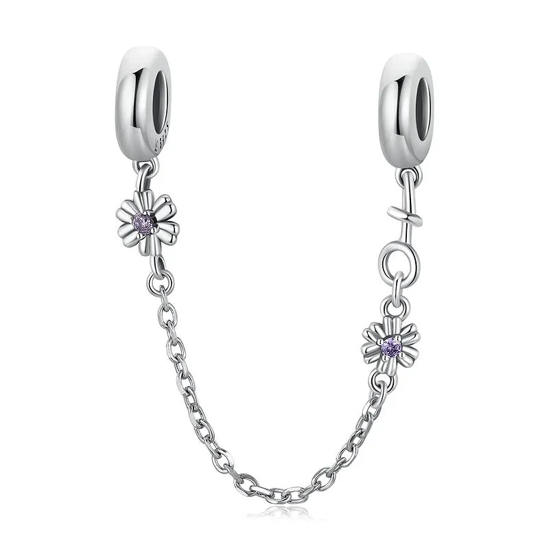 Elegance Purple Flower Safety Chain