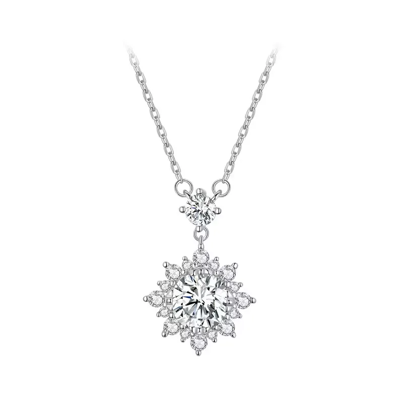 Elegance Circle of Stones & Moissanite Necklace - Necklaces