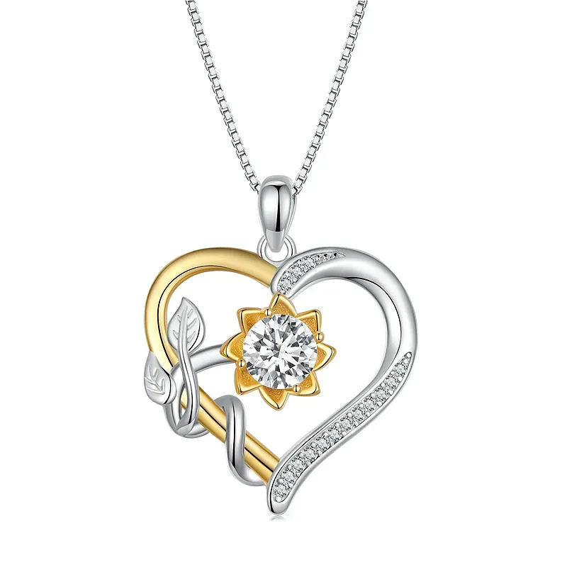 Elegance Moissanite Love Heart Necklace - Necklaces