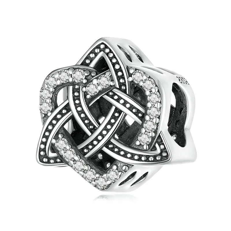 Elegance Celtic Knot Heart-Shaped Charm