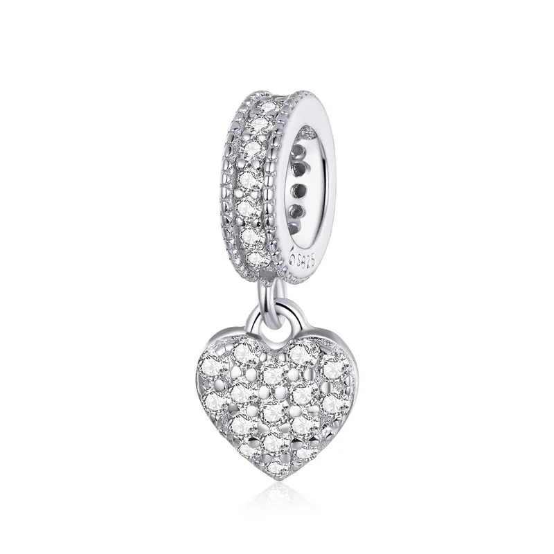 Elegance Sparkling Love Heart Charm