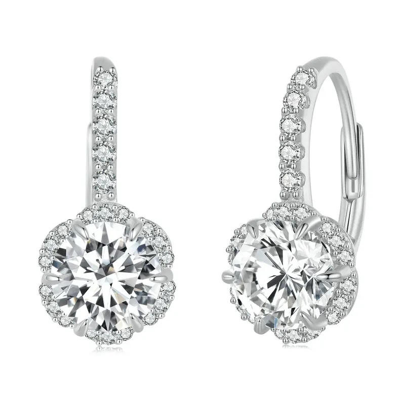 Elegance Moissanite Flower Earring - Earrings