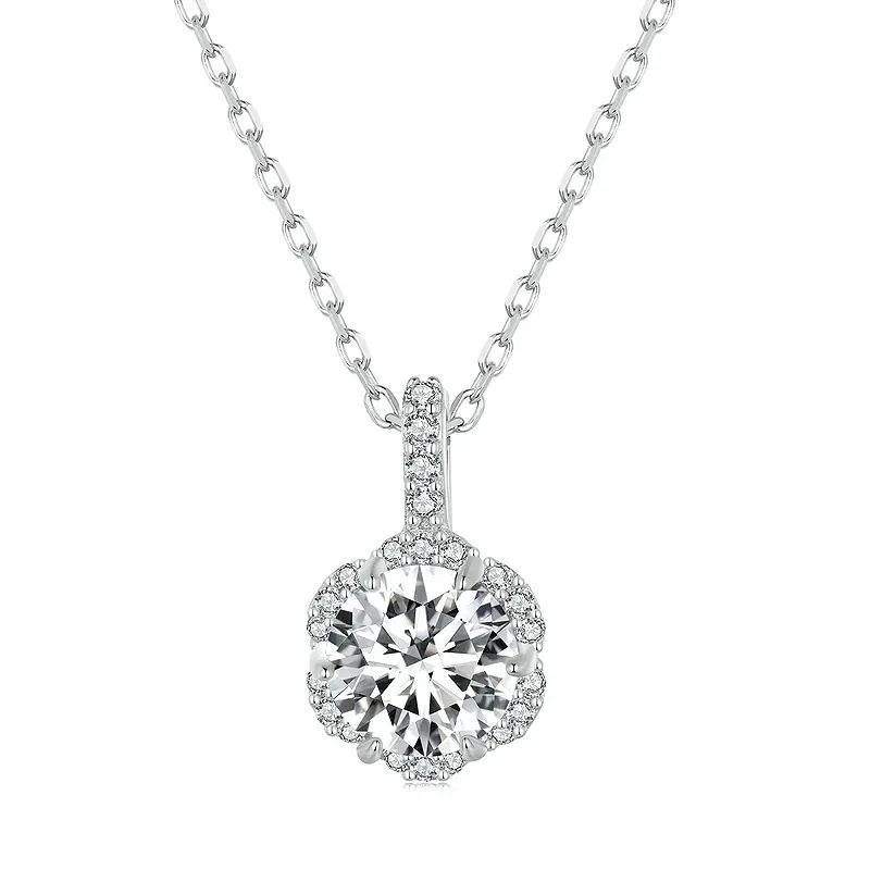 Elegance Moissanite Flower Necklace - Necklaces