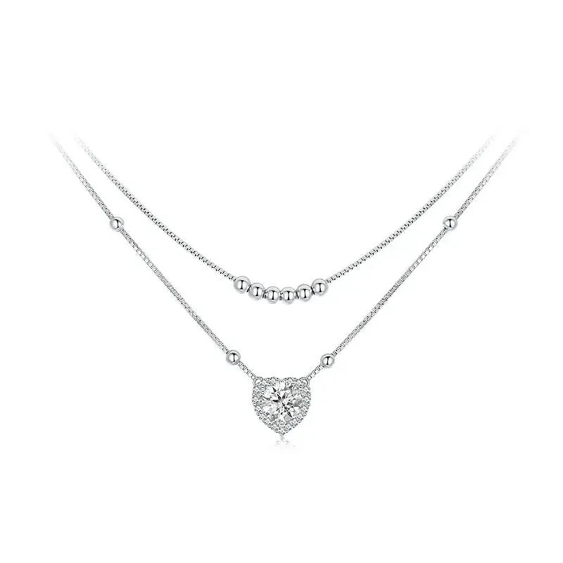 Elegance Double-Layer Moissanite Necklace - Necklaces