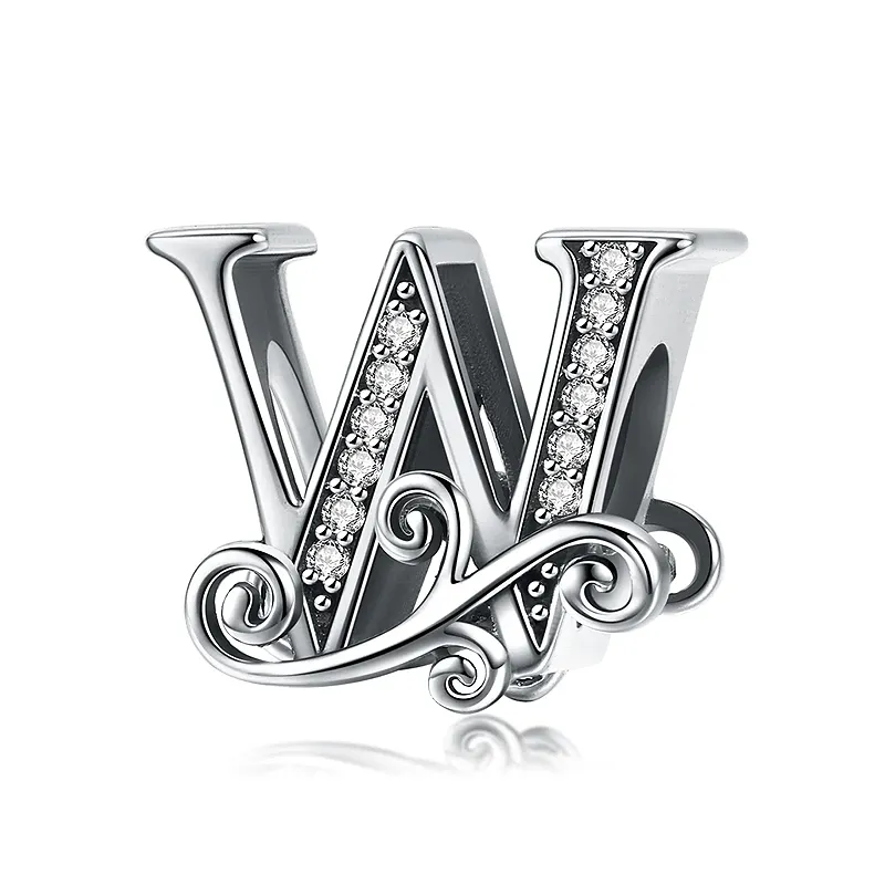 Elegance Vintage Letter W Charm